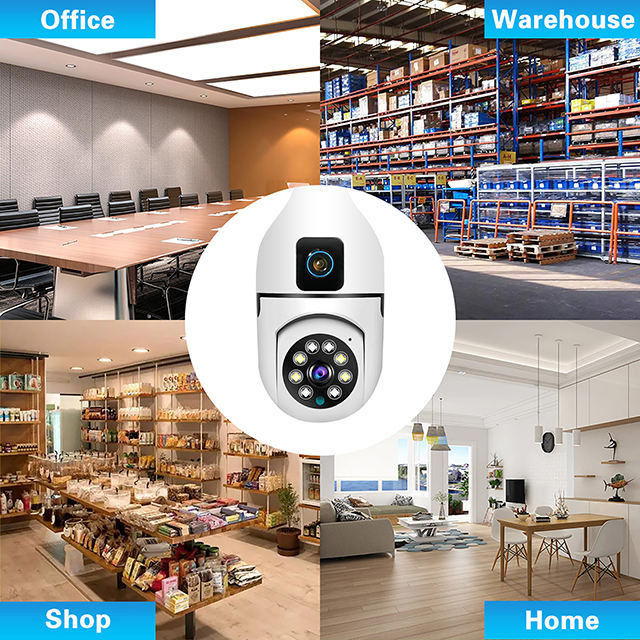 V380 Pro Factory 4MP PTZ Two Way Audio Human Detection Dual Lens WiFi Bulb Camera Smart Home Security IP Network Camera