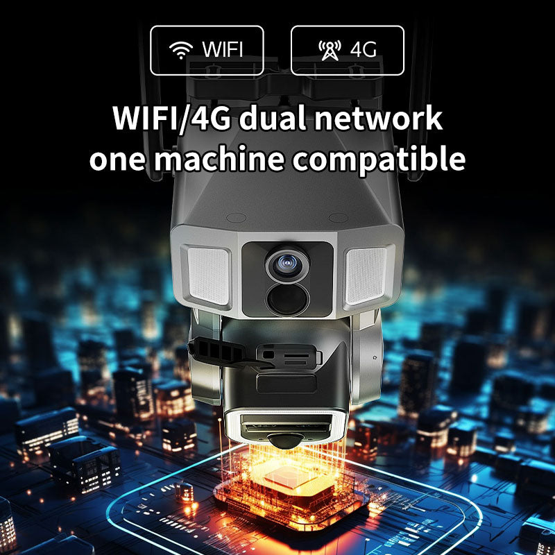 New High-Quality 4G WiFi Dual Compatible 4MP Infrared Night Vision Intelligent Solar Panoramic Camera Outdoor Solar Safety Camera IP67 Waterproof