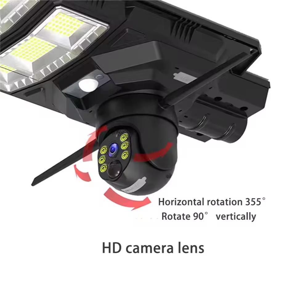 V380 4G/WIFI Solar Street Light Camera 3MP 450W Outdoor IP66 Waterproof Motion Sensor Parking Lot Solar Street Light