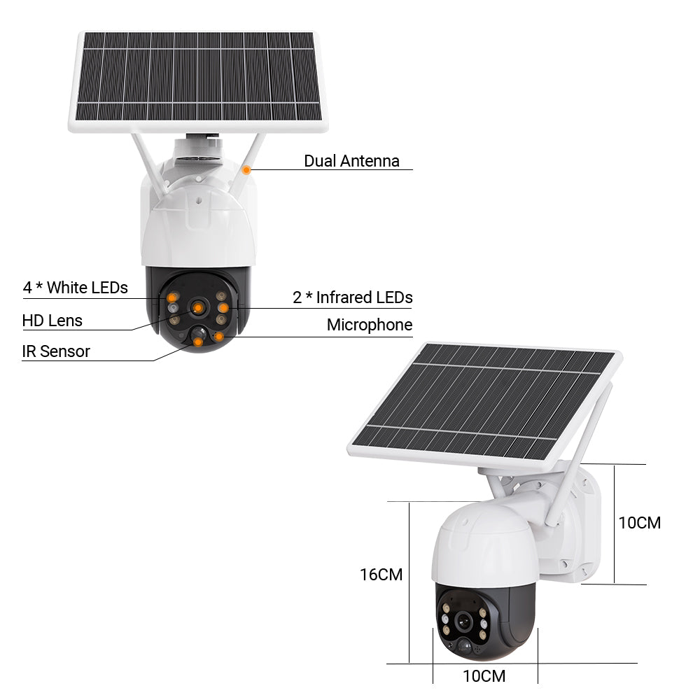 QS05 3MP Outdoor Security Solar Camera Wifi/4G Optional Home Security Camera IP66 Waterproof ICSEE