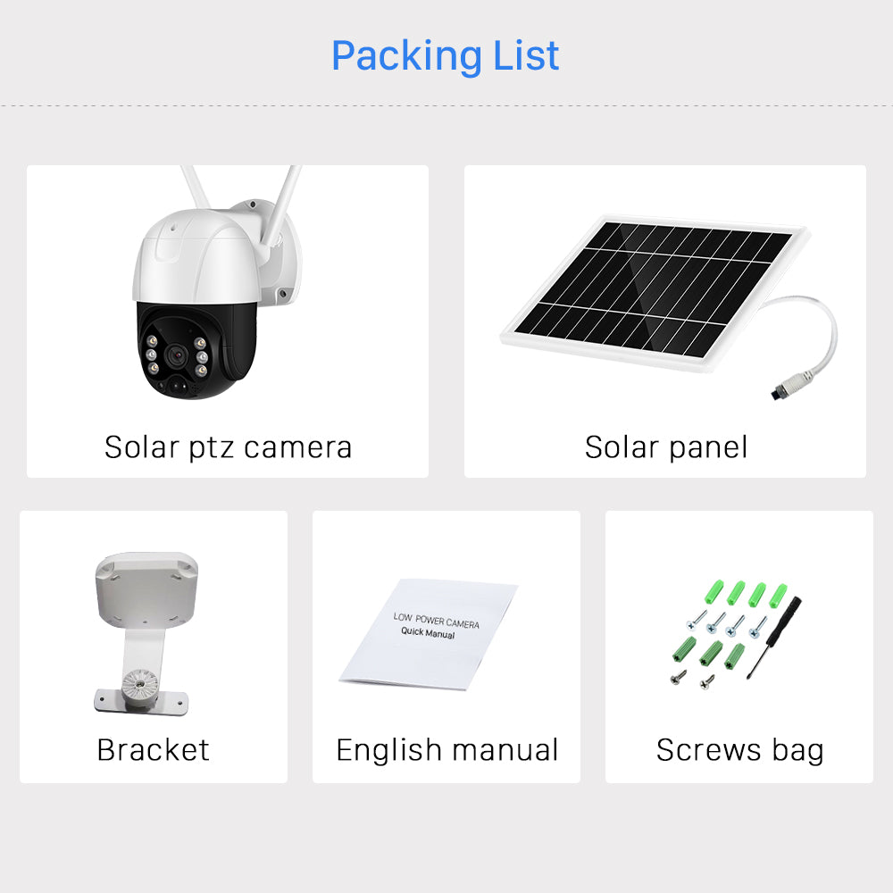 QS05 3MP Outdoor Security Solar Camera Wifi/4G Optional Home Security Camera IP66 Waterproof ICSEE