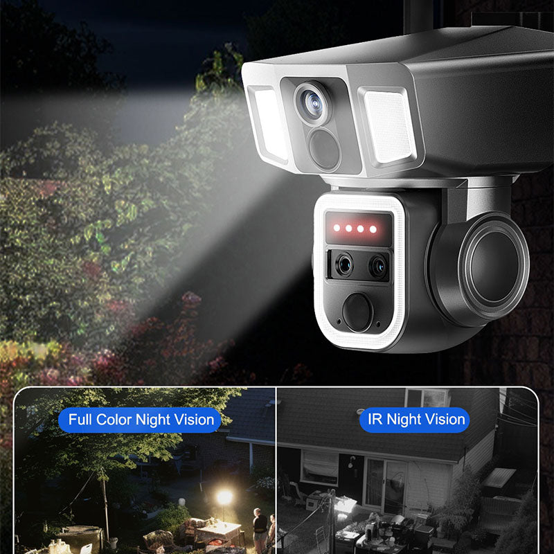 New High-Quality 4G WiFi Dual Compatible 4MP Infrared Night Vision Intelligent Solar Panoramic Camera Outdoor Solar Safety Camera IP67 Waterproof
