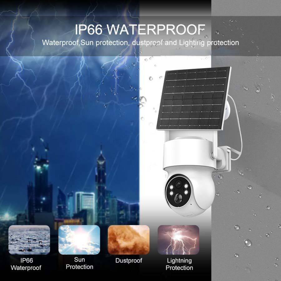 ICSEE 4MP Solar CCTV Outdoor Waterproof Camera With Long Standby 6000 mah Low Power Battery 4G SIM Card Night Vision