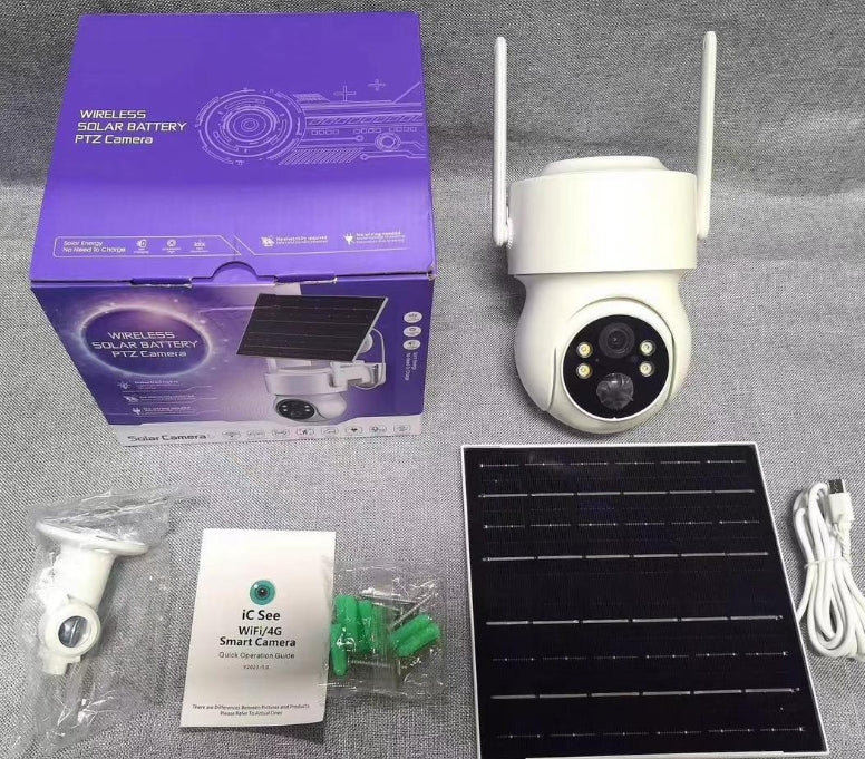 ICSEE 4MP Solar CCTV Outdoor Waterproof Camera With Long Standby 6000 mah Low Power Battery 4G SIM Card Night Vision