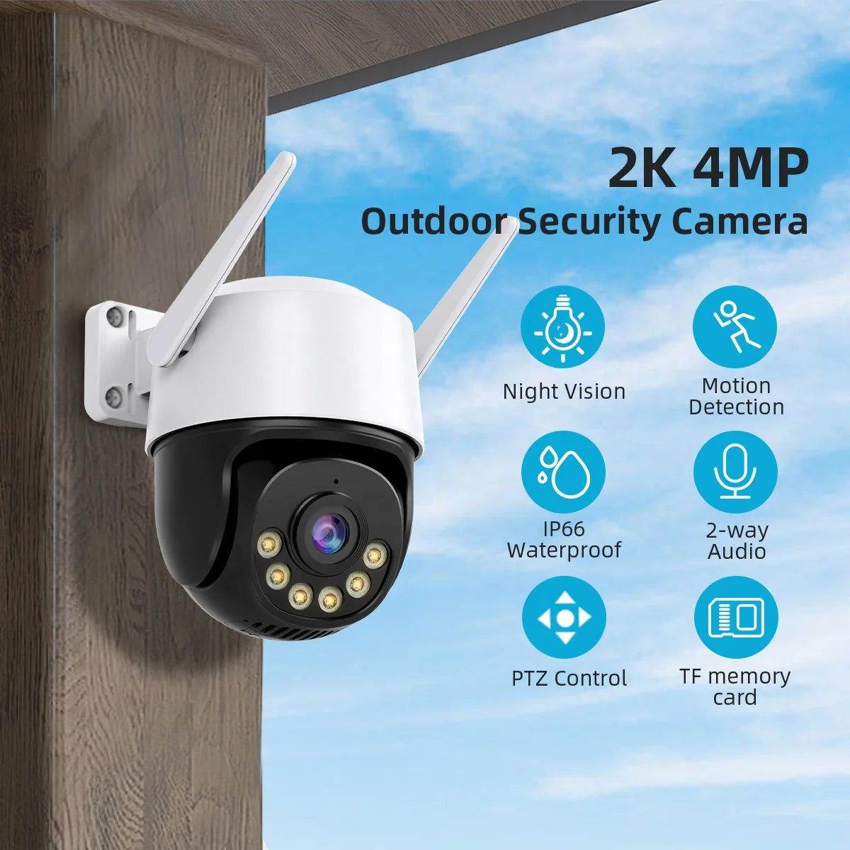Factory Wholesale ICSEE PTZ 4MP 5MP 8MP 4K Color Night Vision 360 ° AutoTracking Smart Home Security IP Outdoor Wireless WiFi Camera