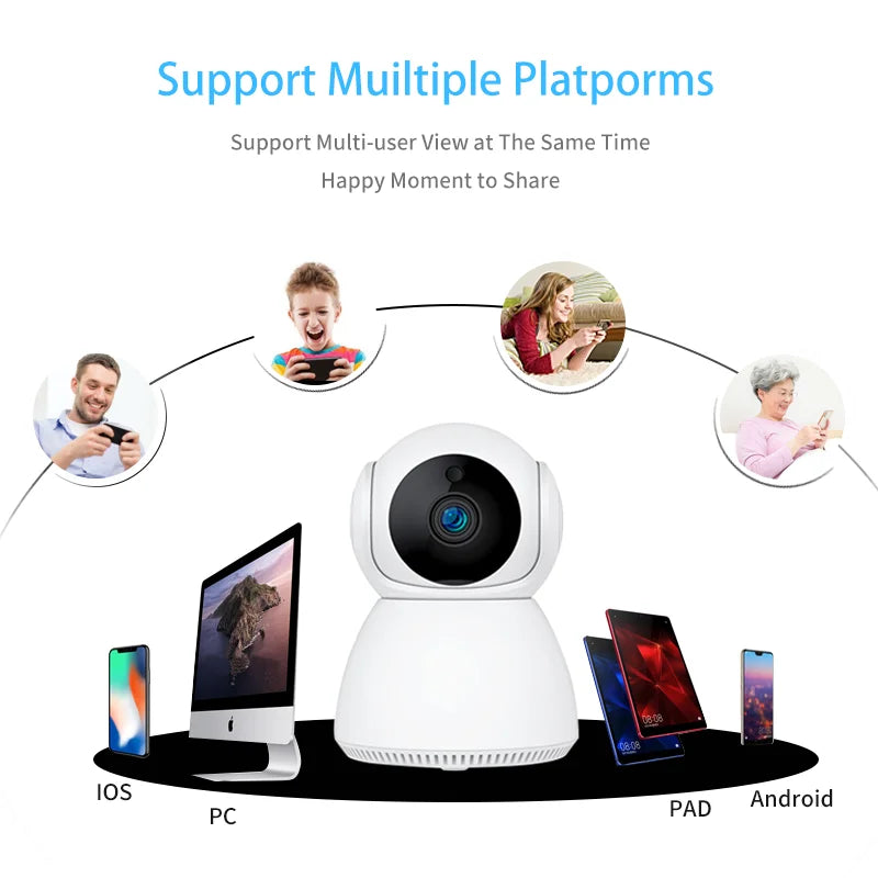 V380 Wifi Camera Full Night Vision 2 Ways Audio Smart Auto Rotate Tracking 3mp Snow Man Baby Camera