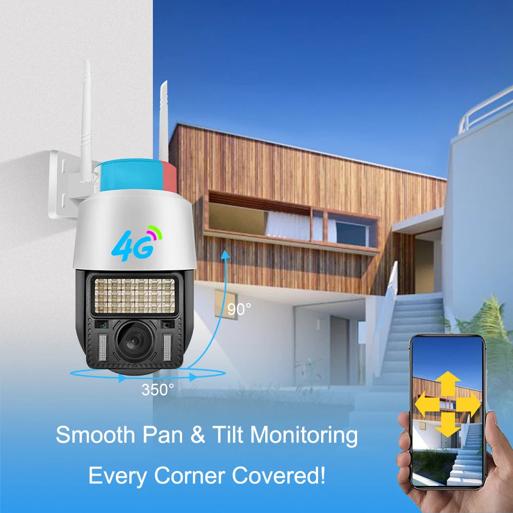 V380 4G SIM Card IP Camera H.265 Outdoor Mini PTZ Camera HD 3MP Wireless CCTV IP 4G PTZ Camera