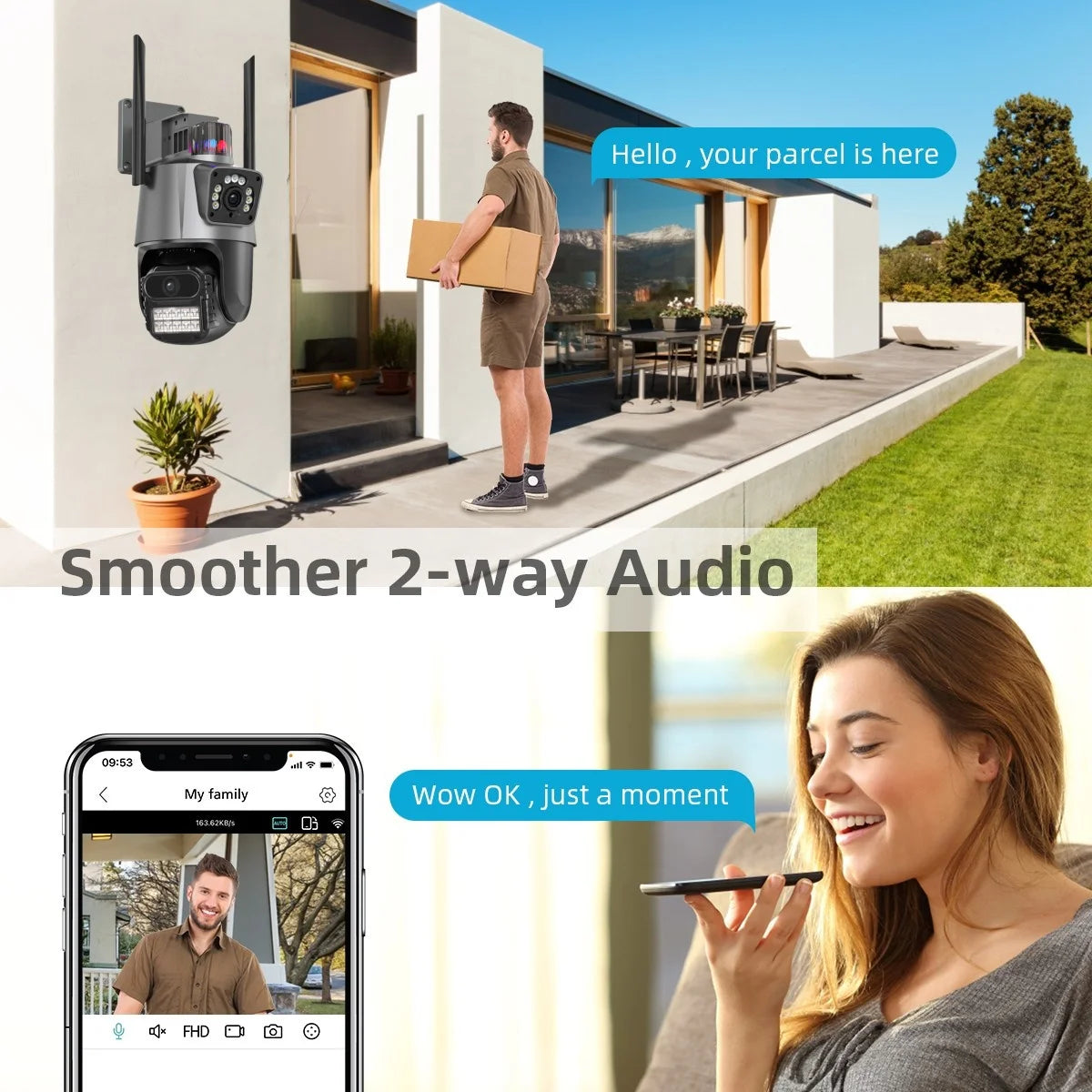 Dual Lens 6MP ICSEE Smart Camera 360 PTZ Auto Tracking Color Night Vision IP Home Security Wireless CCTV Outdoor WiFi Camera