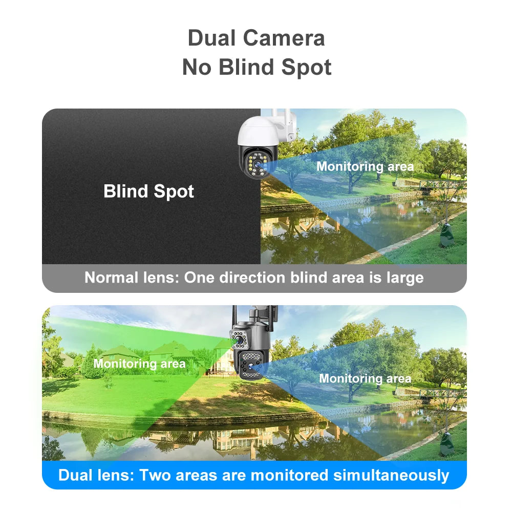 V380 New Bullet and 3.5Inch PTZ Camera SC03-4G Black 4MP Security CCTV Wireless IP Security Dual Lens 4G Bullet PTZ Camera