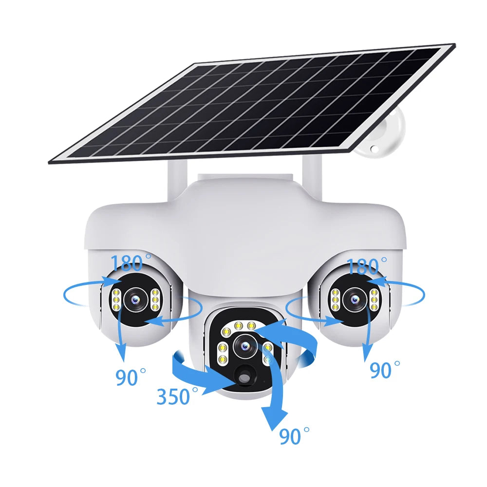V380 Pro New 4G SIM Card Solar Camera 3 Pan tilt Zoom 3 Screen 6MP VTS31-G CCTV Network Security Camera