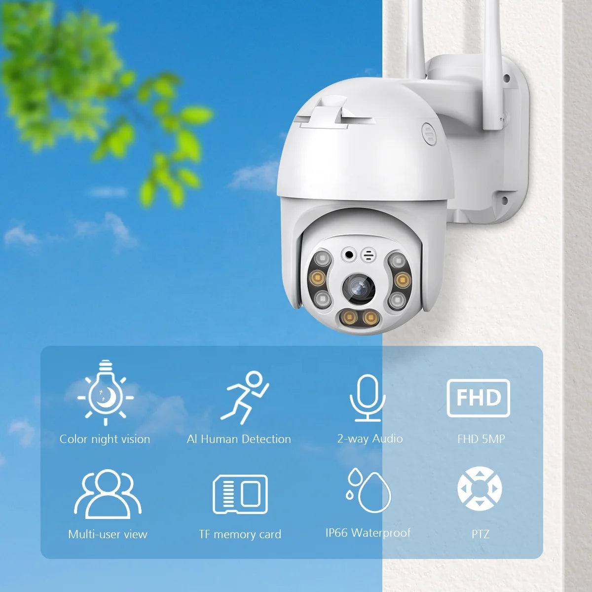 3MP/5MP/8MP ICSEE Automatic Tracking Color Night Vision WiFi CCTV Security Camera