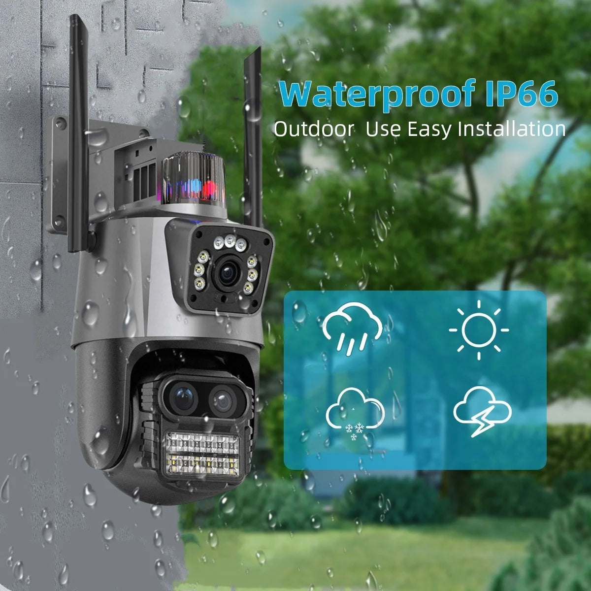 Hot Sales ICSEE 9MP PTZ Triple lens 8x Zoom WiFi Camera Home Security Camera HD CCTV IP Wireless Outdoor WiFi Camera