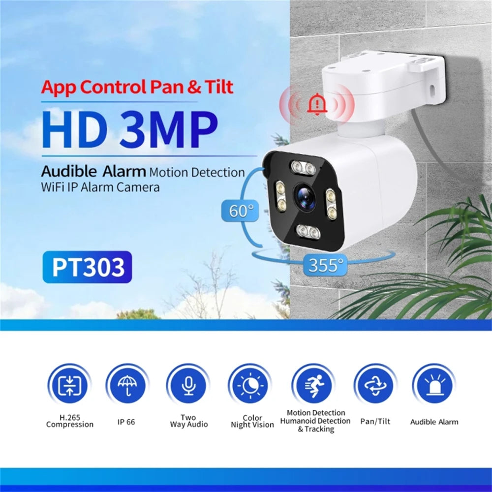 3MP Network IP Camera ICAM365G High Quality CMOS Sensor Night Vision Bidirectional Audio CCTV Security Camera