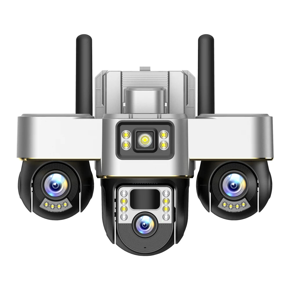V380 New Solar 4G 3 PTZ 3 Screen VTS30-G-F Security Monitoring Camera CCTV Solar Camera