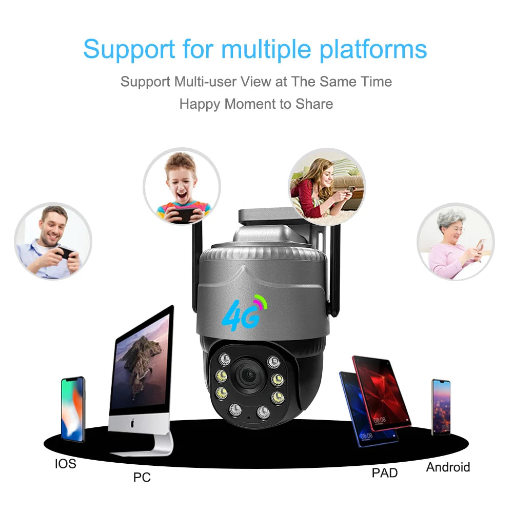 IP66 Waterproof IP Camera With SIM Card CCTV V380 3MP Full HD IP Camera SIM 4G PTZ Camera