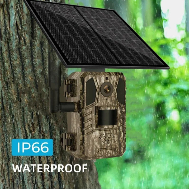 3MP Wireless Hunting Camera With Solar Panel Rechargeable Batteries Support PIR Sensor 4G Hunting Camera