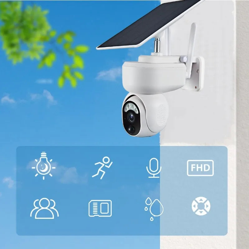 Ubox 4MP Solar Cameras WiFi Outdoor Camera with Solar panel 4G SIM Card Wireless Solar Security Camera