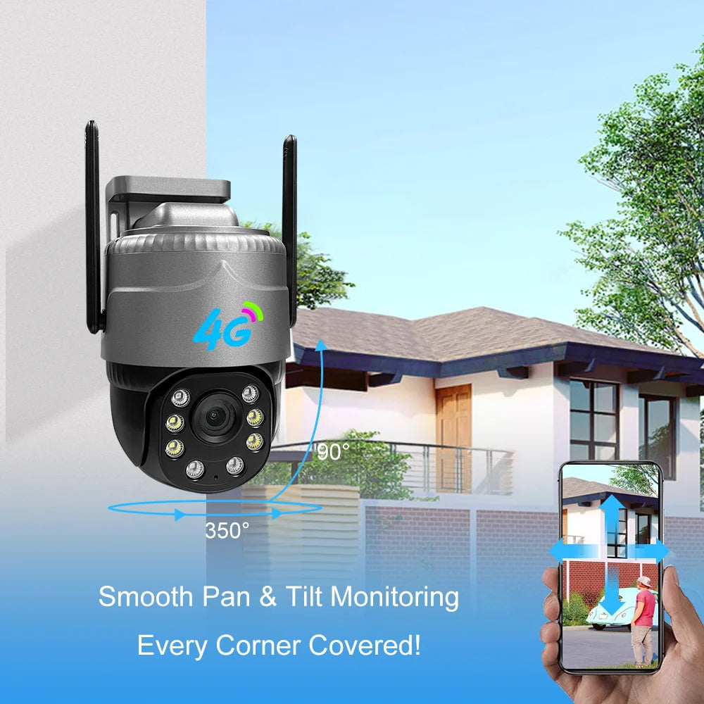 IP66 Waterproof IP Camera With SIM Card CCTV V380 3MP Full HD IP Camera SIM 4G PTZ Camera
