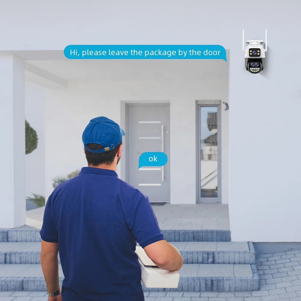 9MP Triple Lens ICSEE PTZ WiFi Camera Outdoor Human Auto Tracking Wireless Security WiFi Camera