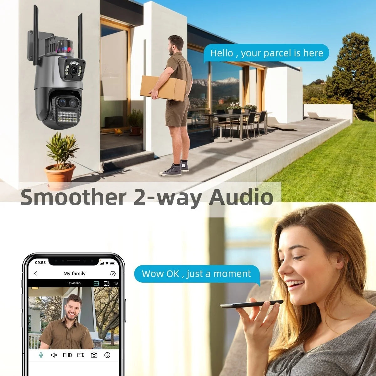 Hot Sales ICSEE 9MP PTZ Triple lens 8x Zoom WiFi Camera Home Security Camera HD CCTV IP Wireless Outdoor WiFi Camera