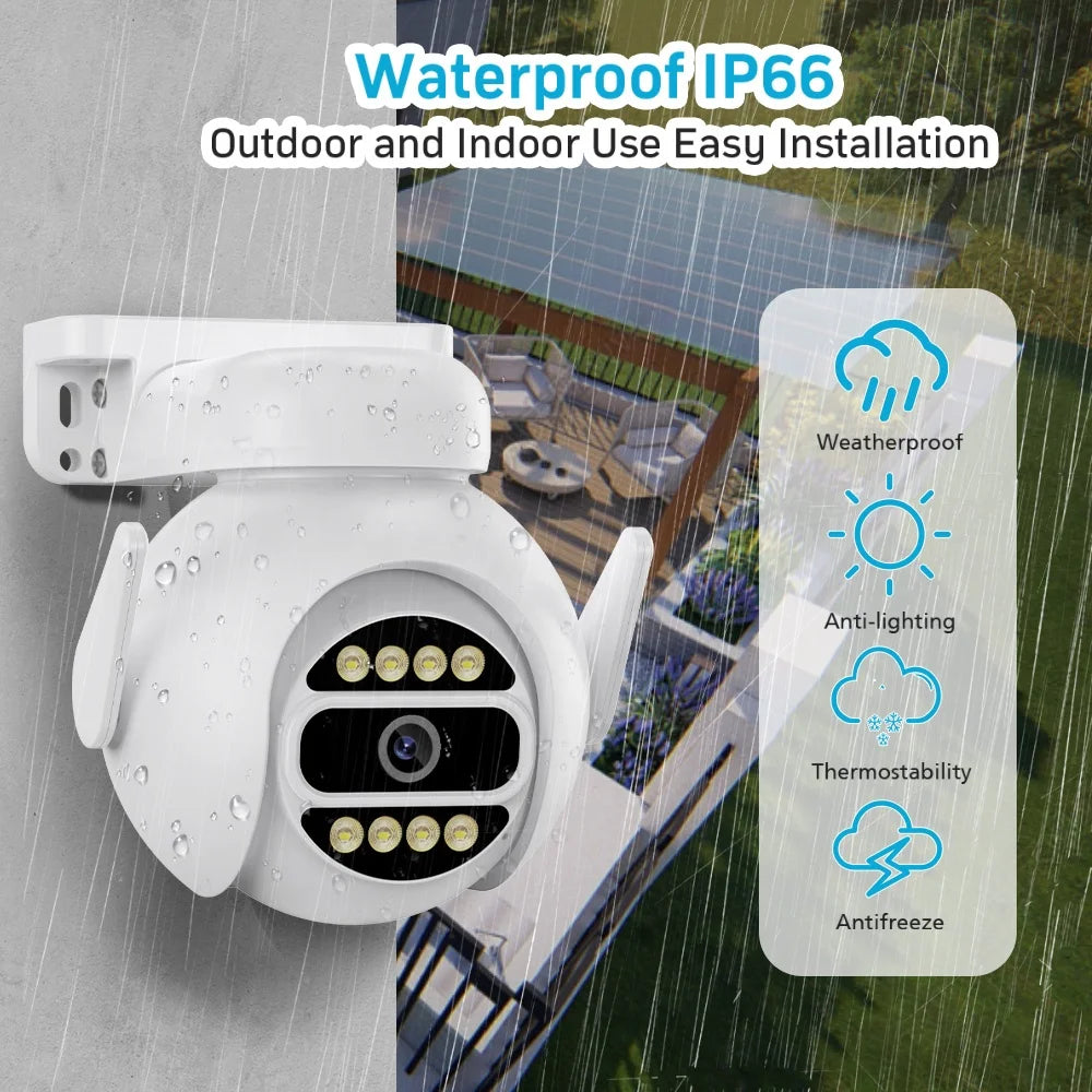 New 4MP ICSEE Auto Human Tracking Color Night Vision PTZ Outdoor Wireless WiFi Camera