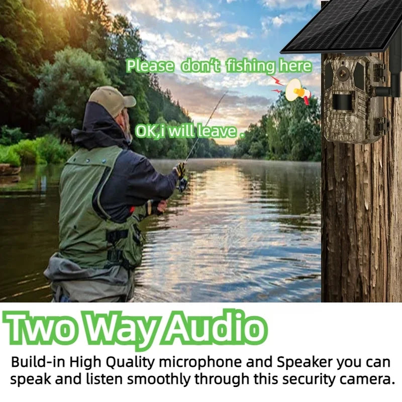 3MP Wireless Hunting Camera With Solar Panel Rechargeable Batteries Support PIR Sensor 4G Hunting Camera