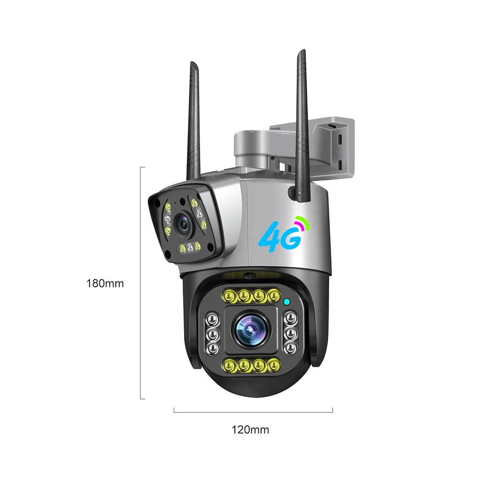 V380 New PTZ Camera SC02-4G 4MP Outdoor Security CCTV Wireless IP Security Dual 4G Bullet PTZ Camera