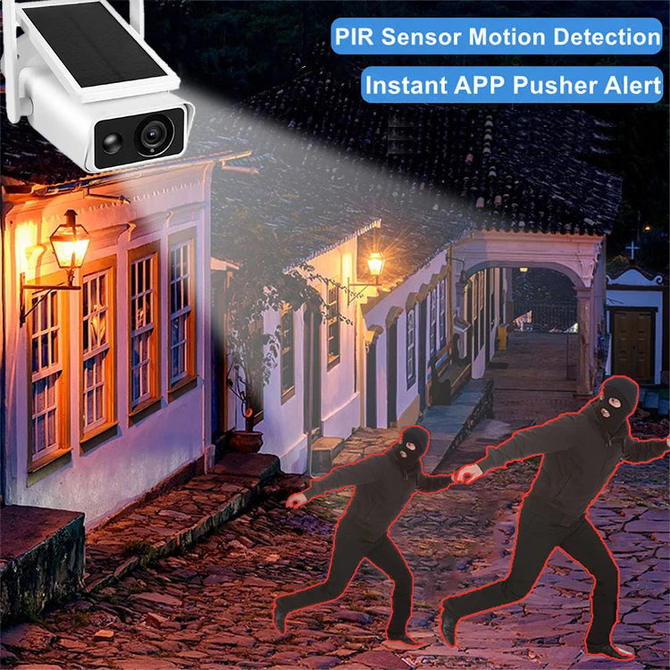 4MP ICSEE Solar Cell Camera WiFi CCTV Camera Bidirectional Audio Motion Detection Outdoor Waterproof Solar Camera