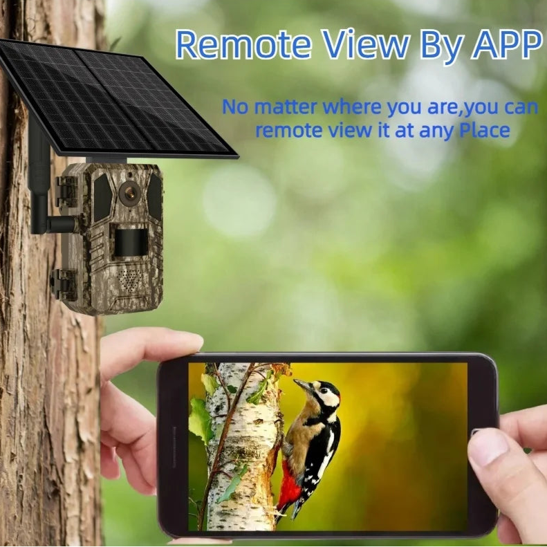 3MP Wireless Hunting Camera With Solar Panel Rechargeable Batteries Support PIR Sensor 4G Hunting Camera