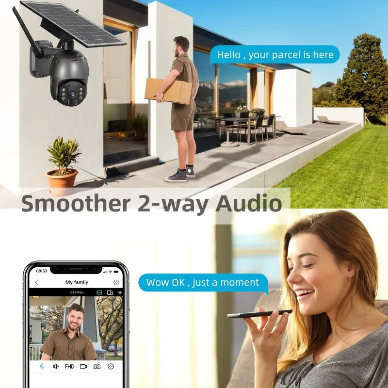 Hot Selling Black Ubox Rechargeable Battery Solar Camera 4G SIM Card Security Wireless Outdoor PTZ Waterproof WiFi Camera