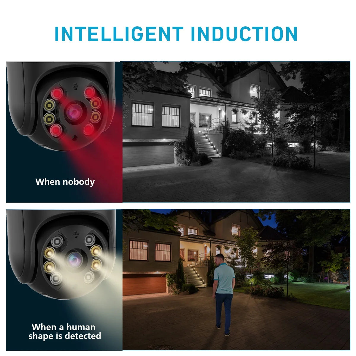 Hot Sales Black 3MP/4MP/5MP/8MP 2K 4K Pixel ICSEE Automatic Tracking Color Night Vision Wireless WiFi Camera Outdoor IP66 Waterproof CCTV Camera