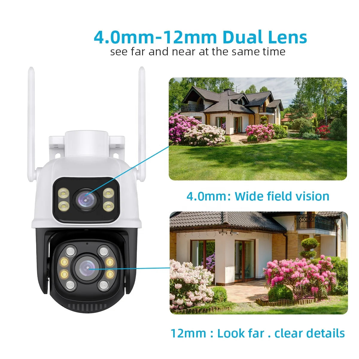 Hot Sales 6MP Dual Lens ICSEE WiFi Camera Outdoor IP66 Waterproof Night Vision PTZ Camera