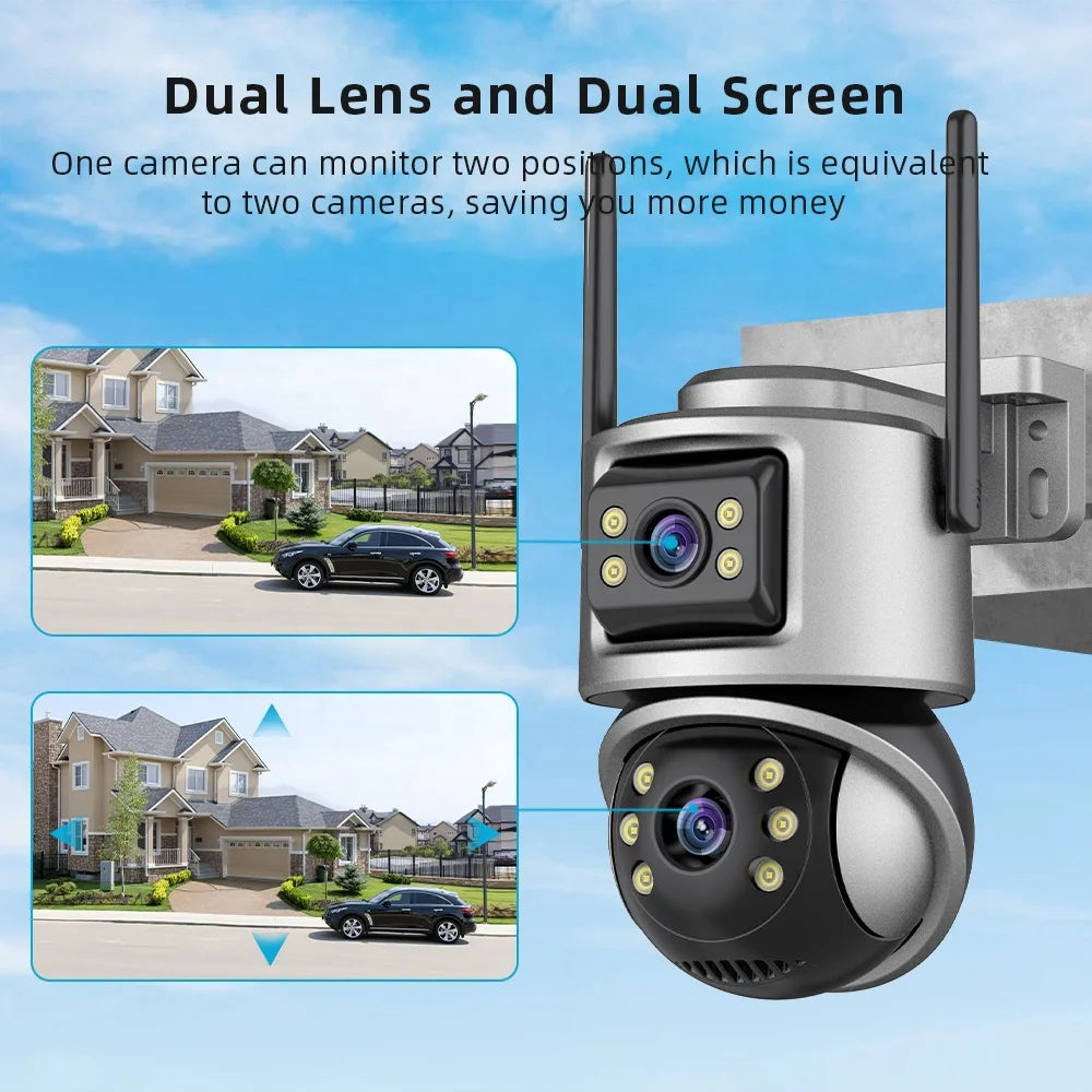 Manufacturer 6MP Dual Lens CCTV Camera WiFi Auto Color Night Vision CCTV Security ICSEE Camera