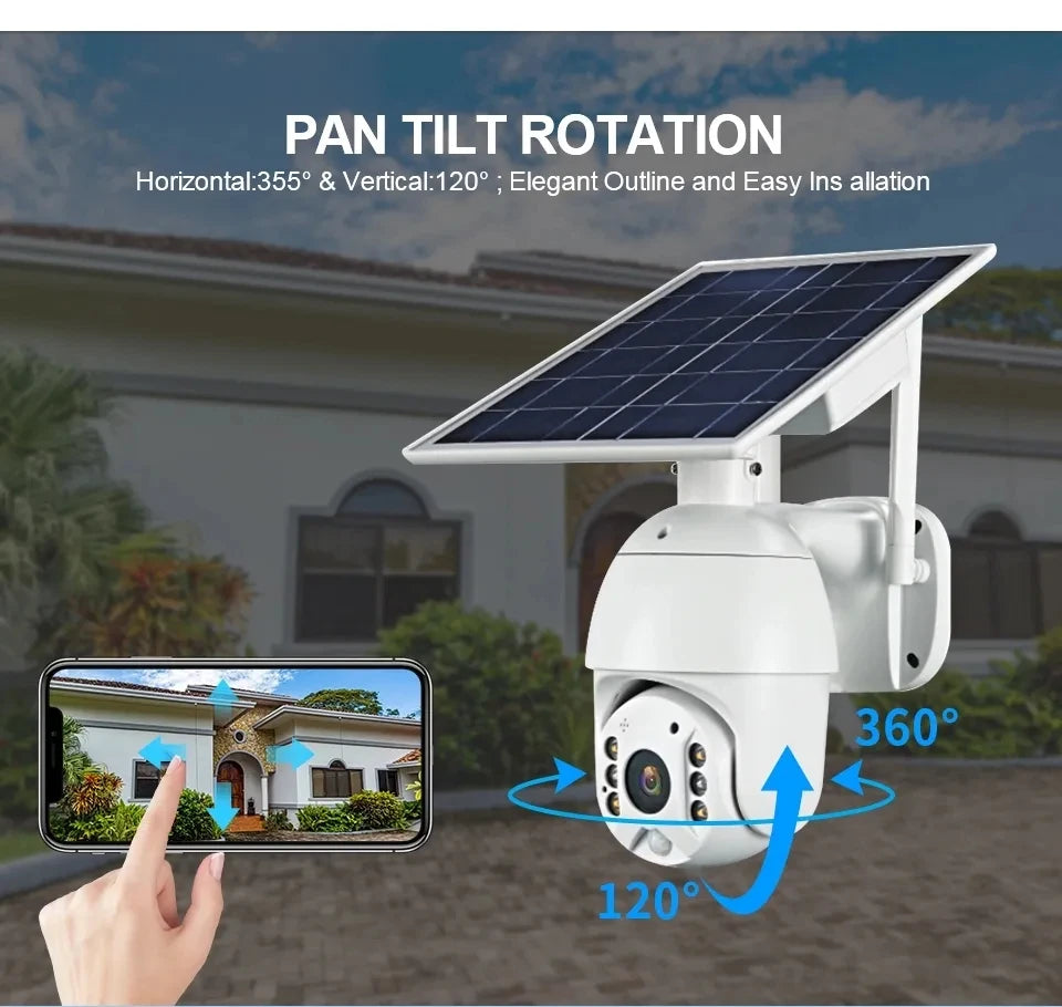 S10 5MP 4G Solar Powered PTZ Ubox Outdoor Wireless Camera With SIM Card System PIR Security 5MP WiFi CCTV Solar Camera