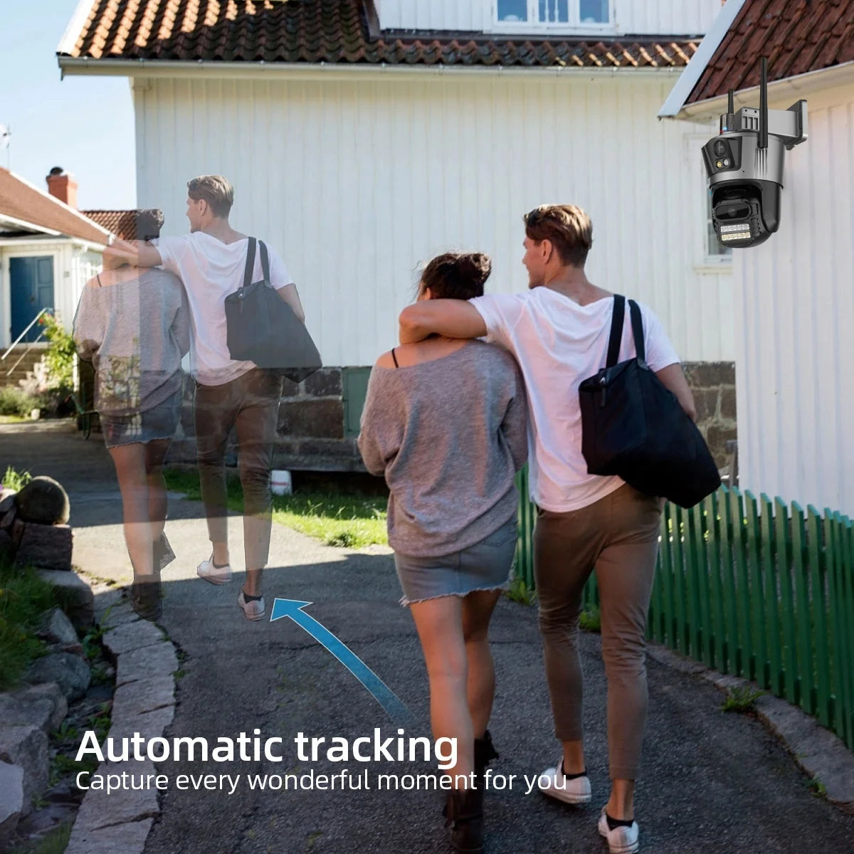 9MP Triple Lens Three Screen Auto Human Tracking Color Night Vision PTZ Outdoor Wireless CCTV Camera Security ICSEE WiFi Camera