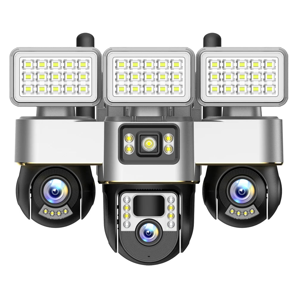V380 New Solar Powered 4G 3 PTZ and 3 Screen VTS30A-G-F Solar Powered Camera CCTV Camera