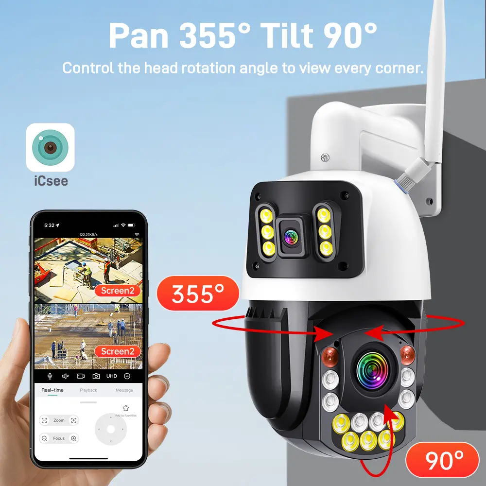 8MP Ultra HD 50X Zoom 4G WiFi Outdoor Network Camera Night Vision Auto Tracking Outdoor Waterproof PTZ Camera