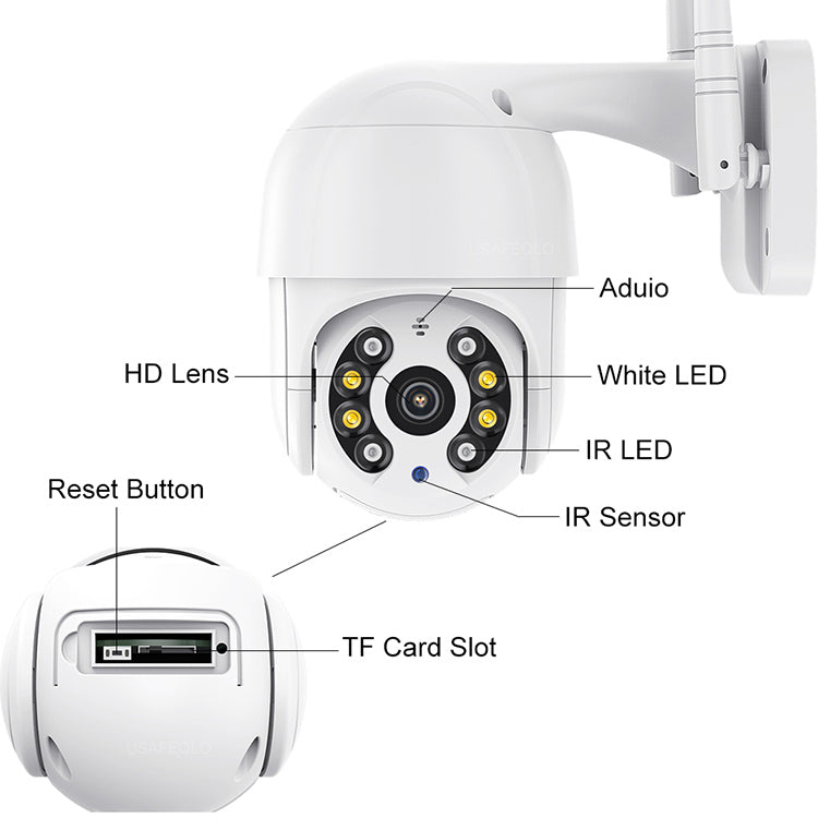 V380 Hot Smart Home WIFI Camera 1080P PTZ WIFI Outdoor Waterproof IP66 Wireless IP Camera CCTV PTZ Camera