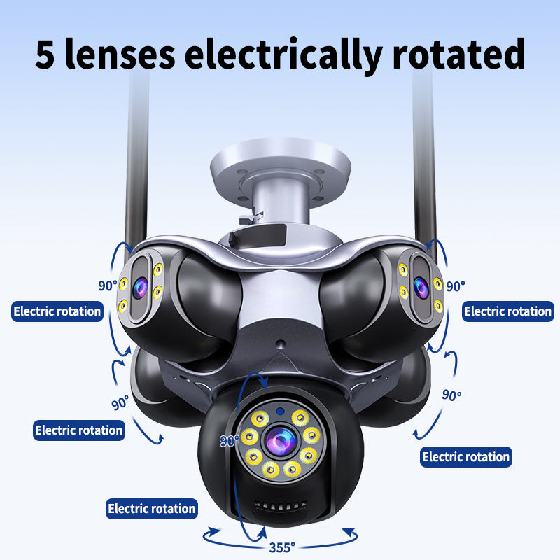 Factory Wholesale Price 5 lenses 5 views 5 PTZ Cameras IP66 Waterproof Cameras Outdoor PTZ Cameras With Night Vision 360°