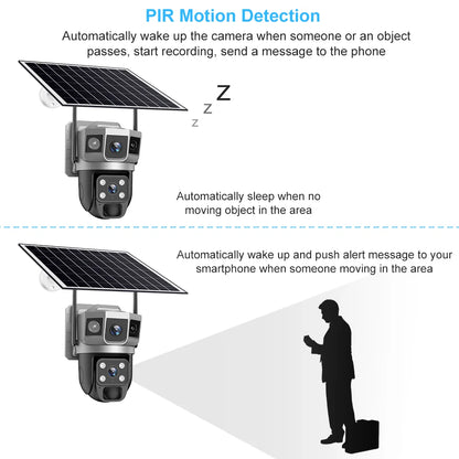 Hot Selling V380 Intelligent WiFi Camera IP Solar Gimbal Outdoor Color Night Vision Camera Foldable Solar Panel Solar Camera
