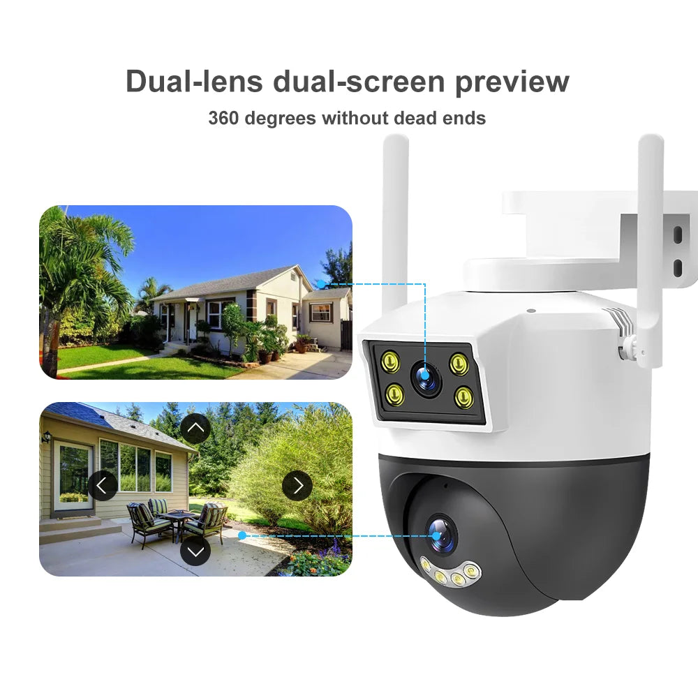 V380 Dual Lens 1080P HD CCTV WiFi Camera With 360 No Dead Ends Two Shots Auto Tracking Surveillance