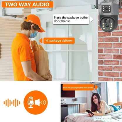Hot Selling 6MP Dual Lens 4G Wireless WiFi PTZ Network Camera 3K CCTV Outdoor Security Camera Outdoor IP66 Waterproof Solar Battery Camera