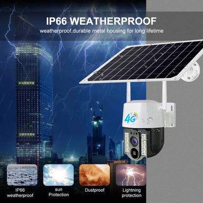 V380 Network APP Video Recorder Surveillance Wireless Outdoor IP PTZ Security Camera With Solar Panel Solar 4G Camera