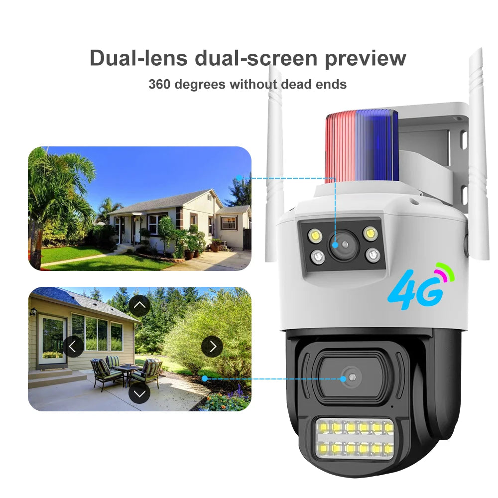V380 4G SIM Card Outdoor Waterproof Camera With Two Way Audio Auto Tracking Motion Detection Monitoring
