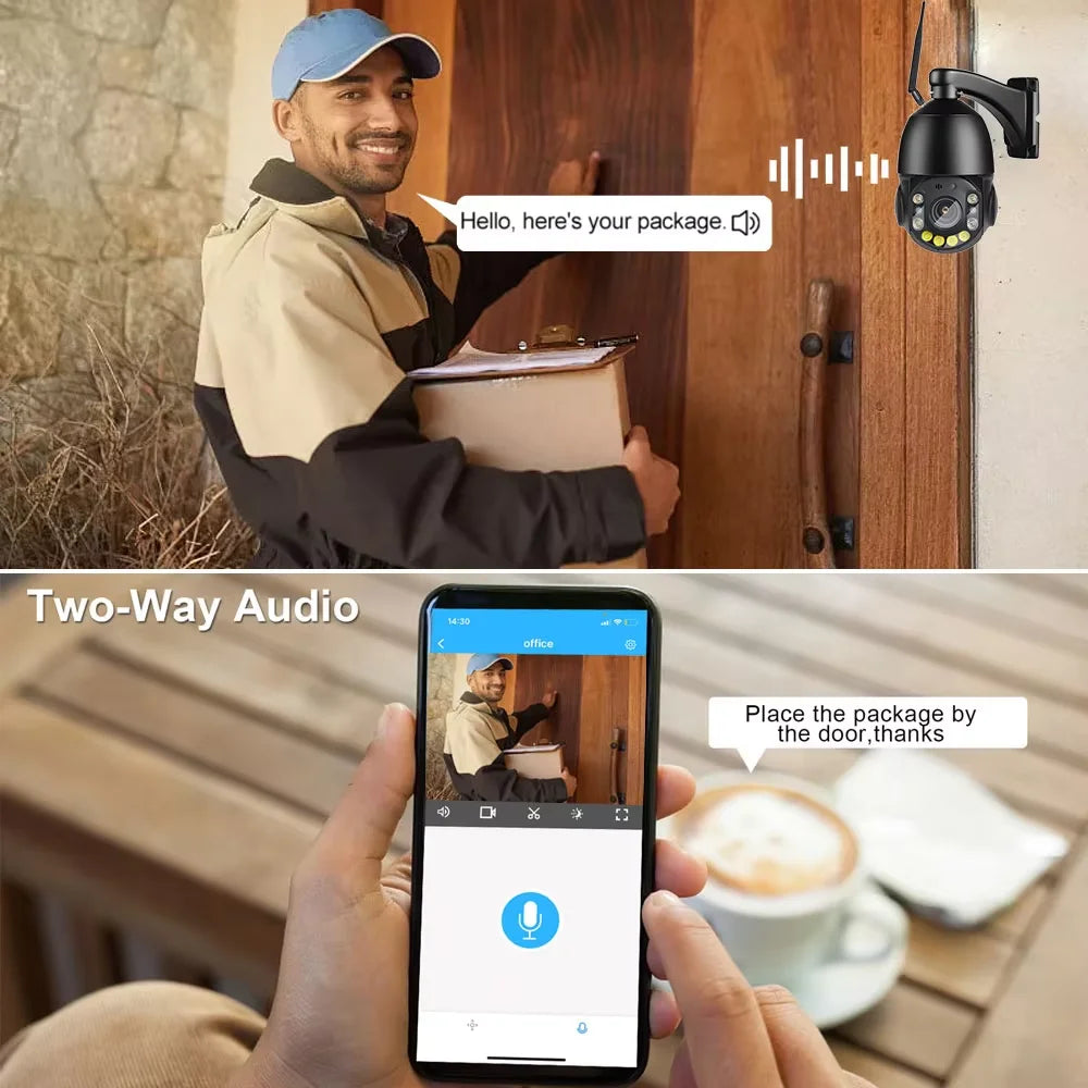 IP66 Waterproof Metal 5MP 30X Zoom HD IP WiFi PTZ Camera Two Way Audio Humanoid Tracking Wireless PTZ Network Camera CCTV Camera