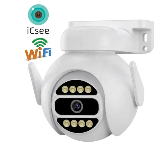 New 4MP ICSEE Auto Human Tracking Color Night Vision PTZ Outdoor Wireless WiFi Camera