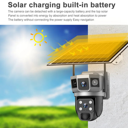 Hot Selling V380 Intelligent WiFi Camera IP Solar Gimbal Outdoor Color Night Vision Camera Foldable Solar Panel Solar Camera