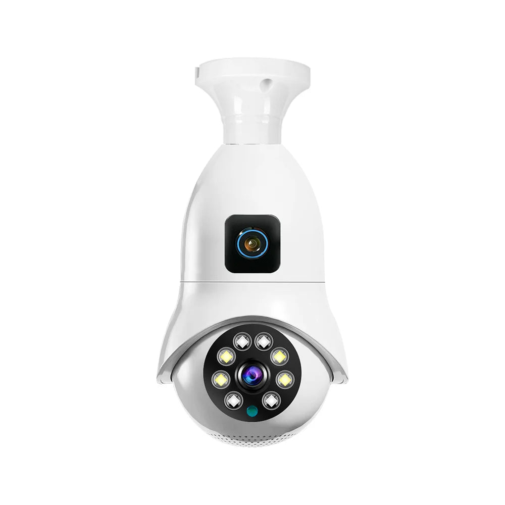 New V380 Dual Lens Bulb Camera Automatic Tracking Alarm Function Supports Two-way Voice WiFi Cameras