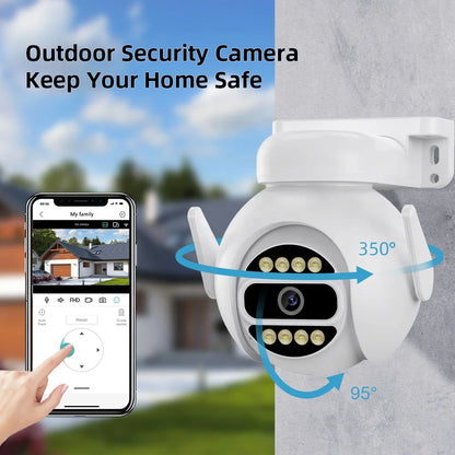 New 4MP ICSEE Auto Human Tracking Color Night Vision PTZ Outdoor Wireless WiFi Camera