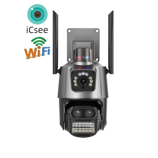 Hot Sales ICSEE 9MP PTZ Triple lens 8x Zoom WiFi Camera Home Security Camera HD CCTV IP Wireless Outdoor WiFi Camera